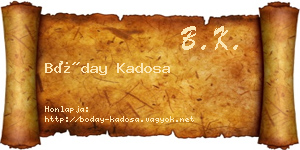 Bóday Kadosa névjegykártya